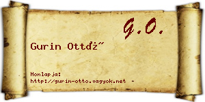 Gurin Ottó névjegykártya